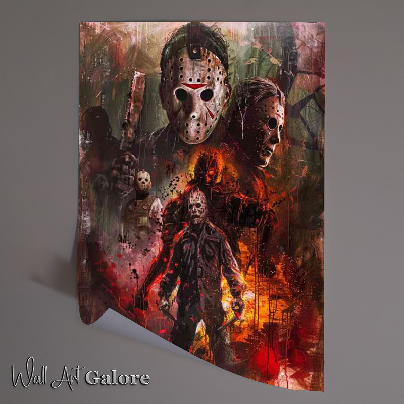 Buy Unframed Poster : (Famous movie characters in horror)