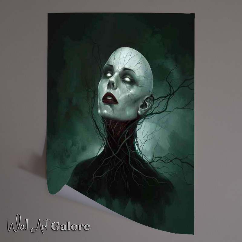 Buy Unframed Poster : (Horror eerie woman white eyes)