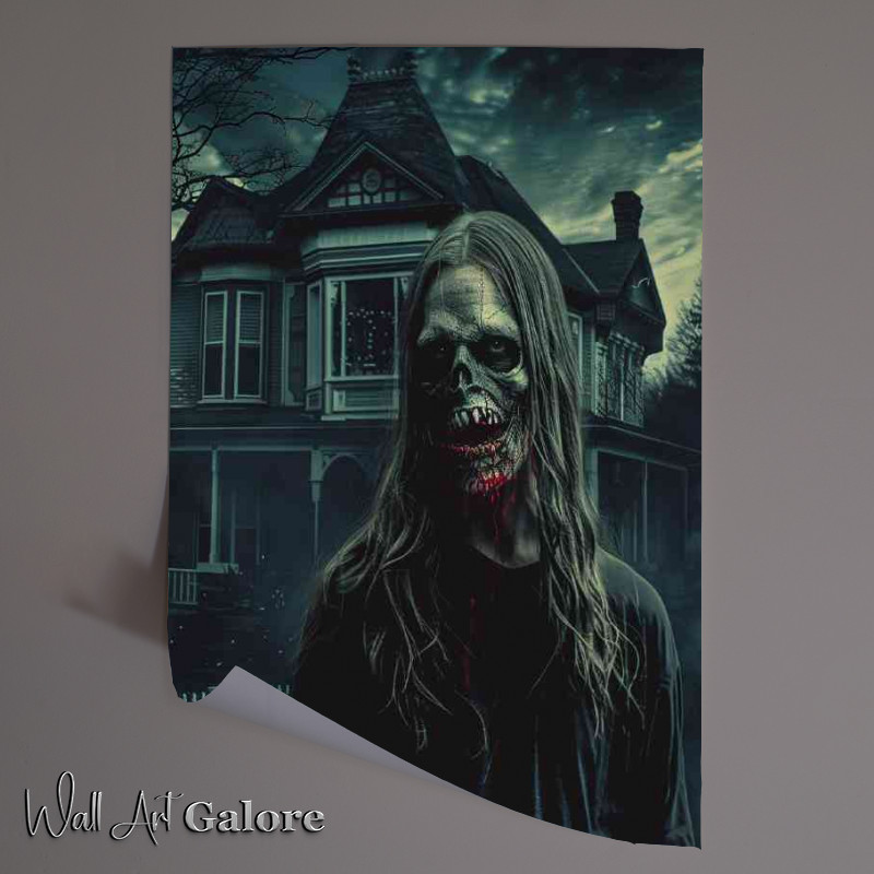Buy Unframed Poster : (Horror movie poster of zombie with long hair)