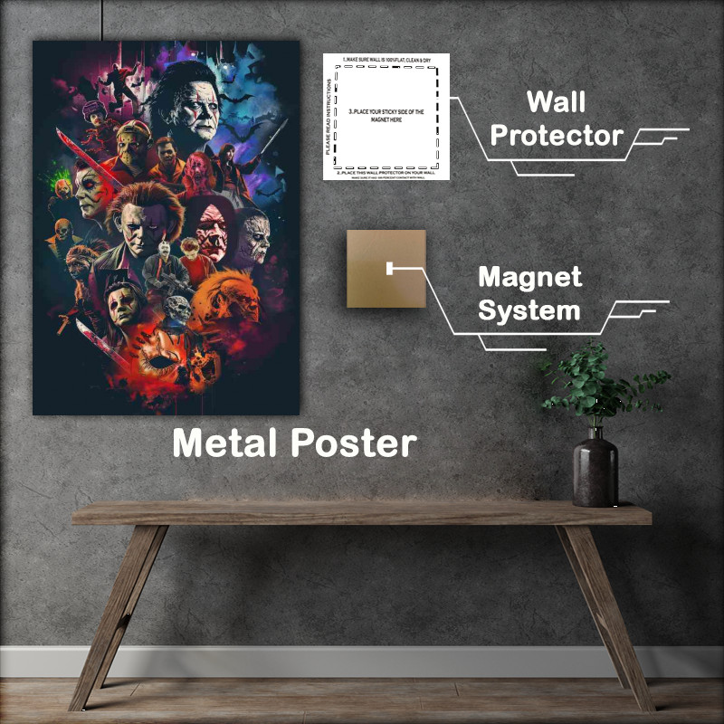 Buy Metal Poster : (Iconic horror movie characters)
