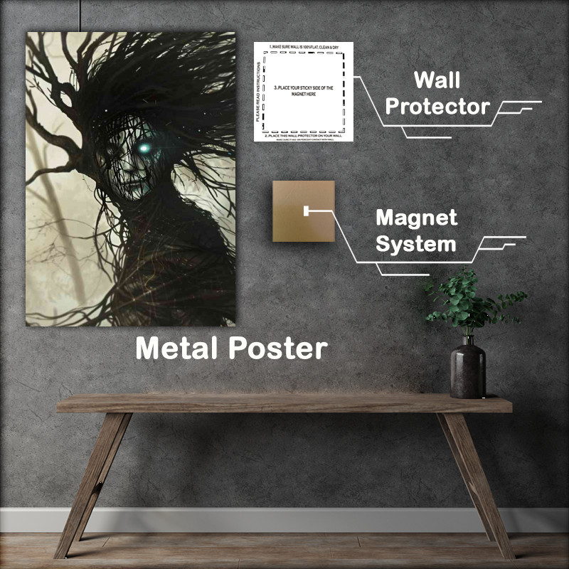Buy Metal Poster : (Monster man with black hair and white skin)