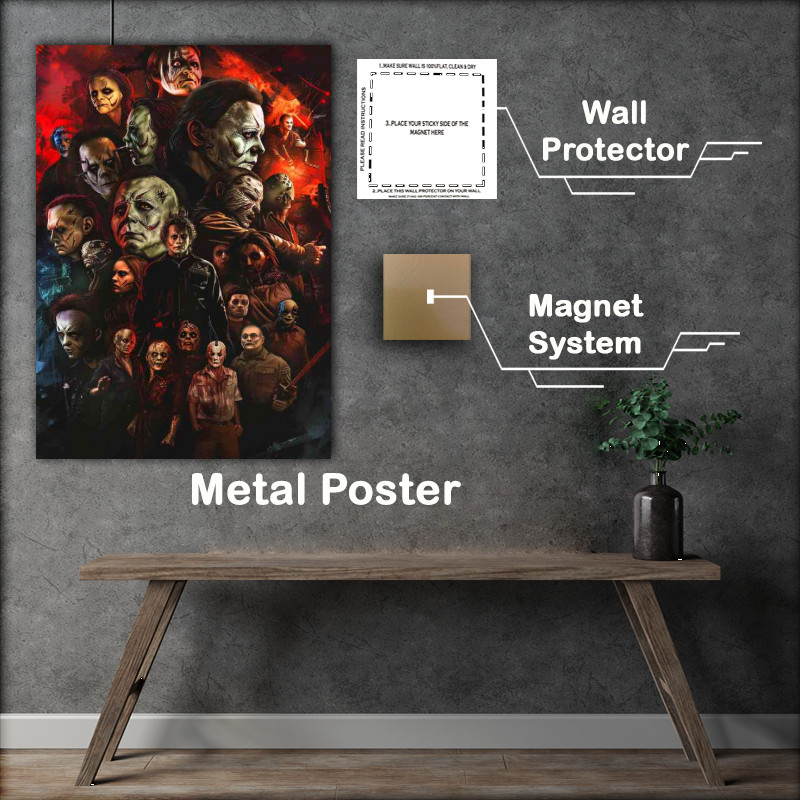 Buy Metal Poster : (Nightmare horror movie characters)