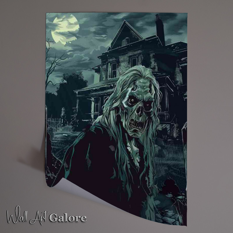 Buy Unframed Poster : (Scary zombie the house on the hill)