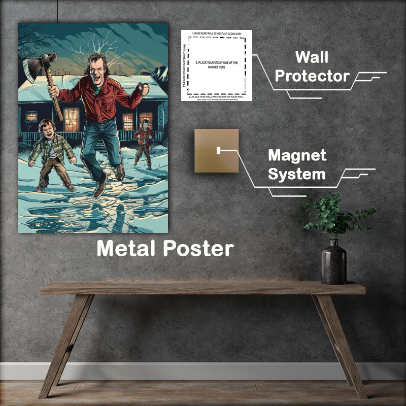 Buy Metal Poster : (The Shining movie poster depicts Jack holding a axe)