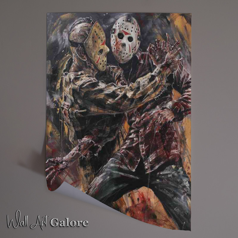 Buy Unframed Poster : (The most famous movie characters in horror painted)