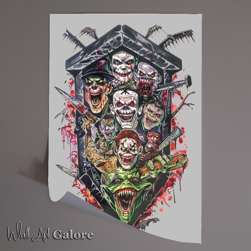 Buy Unframed Poster : (Various horror movie characters movie poster)