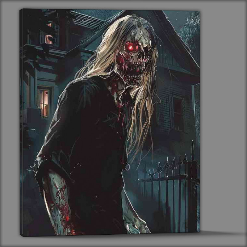 Buy Canvas : (Zombie with red eyes horror)