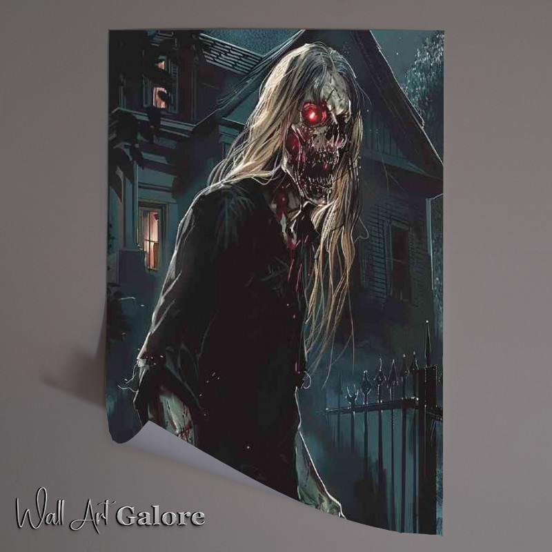 Buy Unframed Poster : (Zombie with red eyes horror)