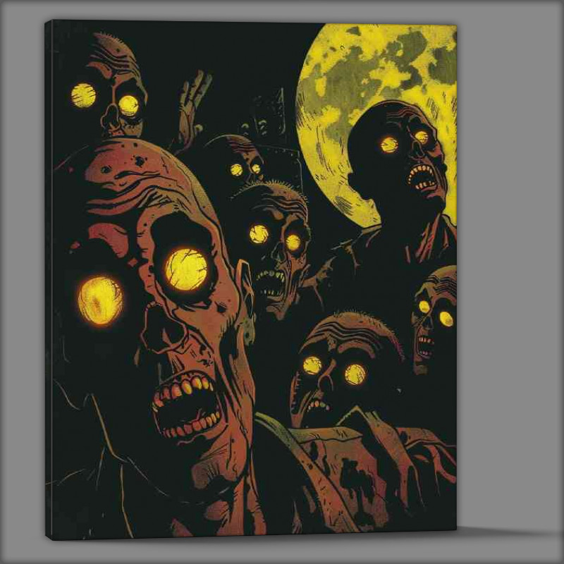 Buy Canvas : (comic style zombies yellow eyes)