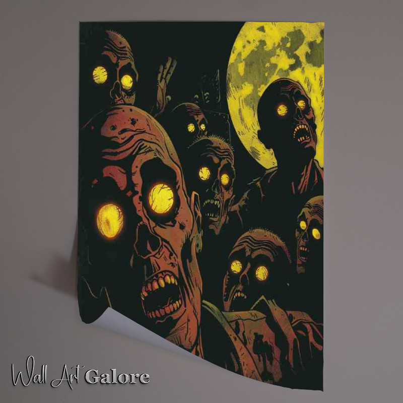 Buy Unframed Poster : (comic style zombies yellow eyes)