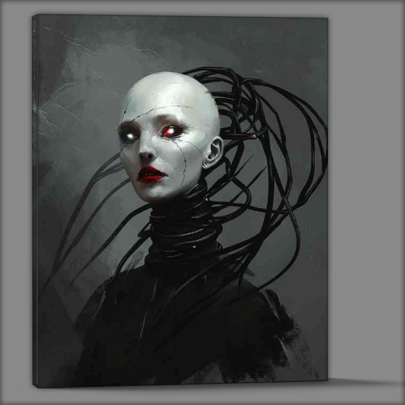 Buy Canvas : (head and shoulders portrait bio horror girl)