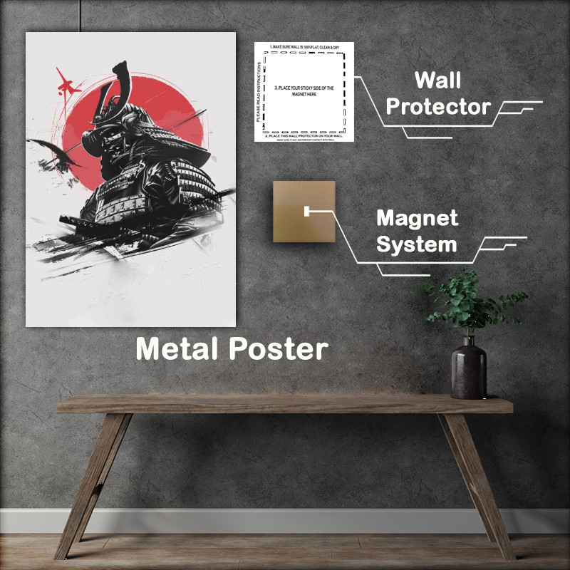 Buy Metal Poster : (Dynamic poster design Japanese Samurai)