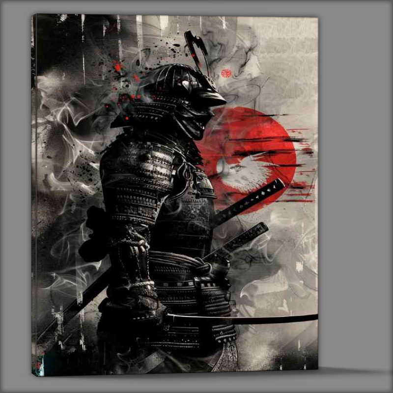 Buy Canvas : (Japanese Samurai in armour with katana poster)