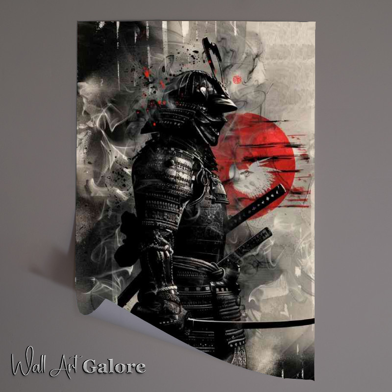 Buy Unframed Poster : (Japanese Samurai in armour with katana poster)