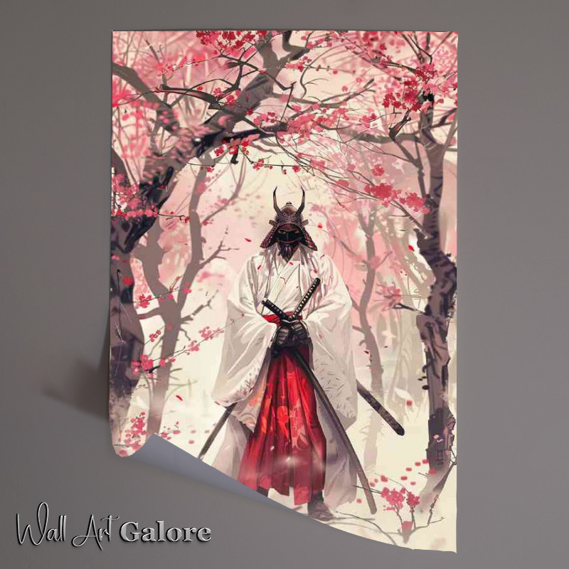 Buy Unframed Poster : (Japanese anime style drawing of an ancient Samurai)
