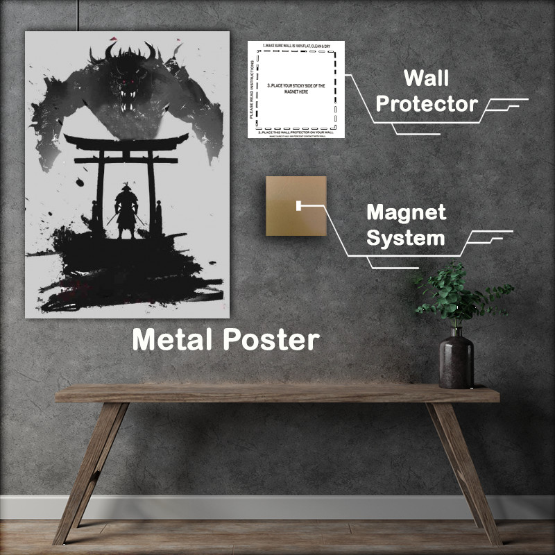 Buy Metal Poster : (Japanese game poster white background black)
