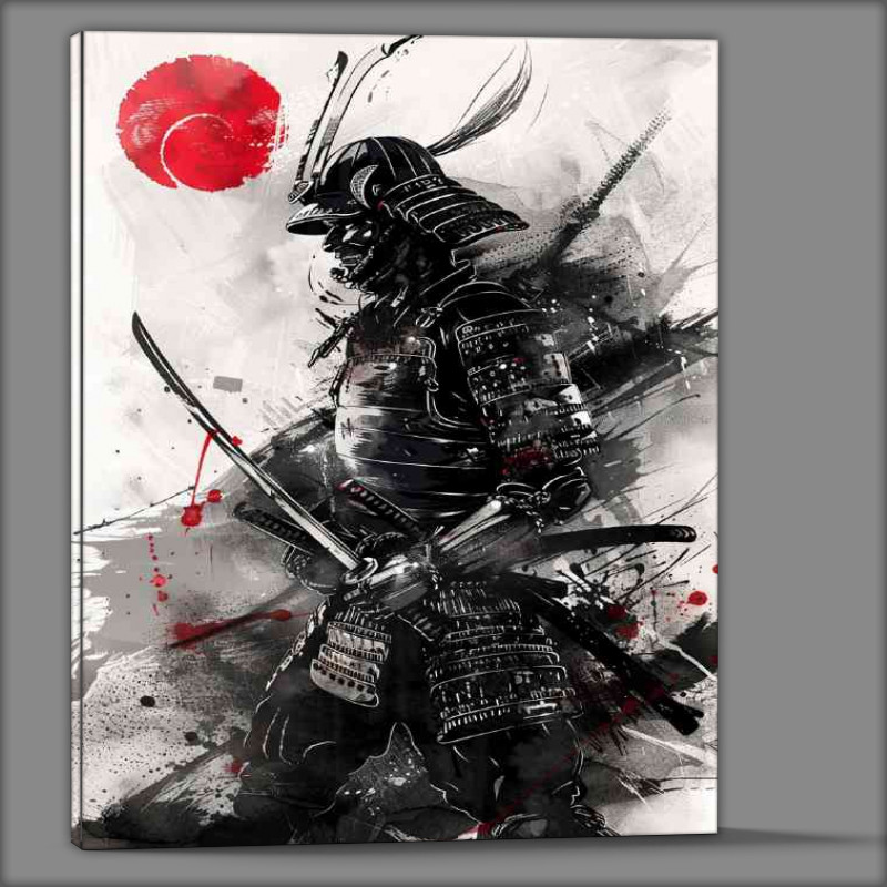 Buy Canvas : (Japanese samurai in armour with katana poster art)