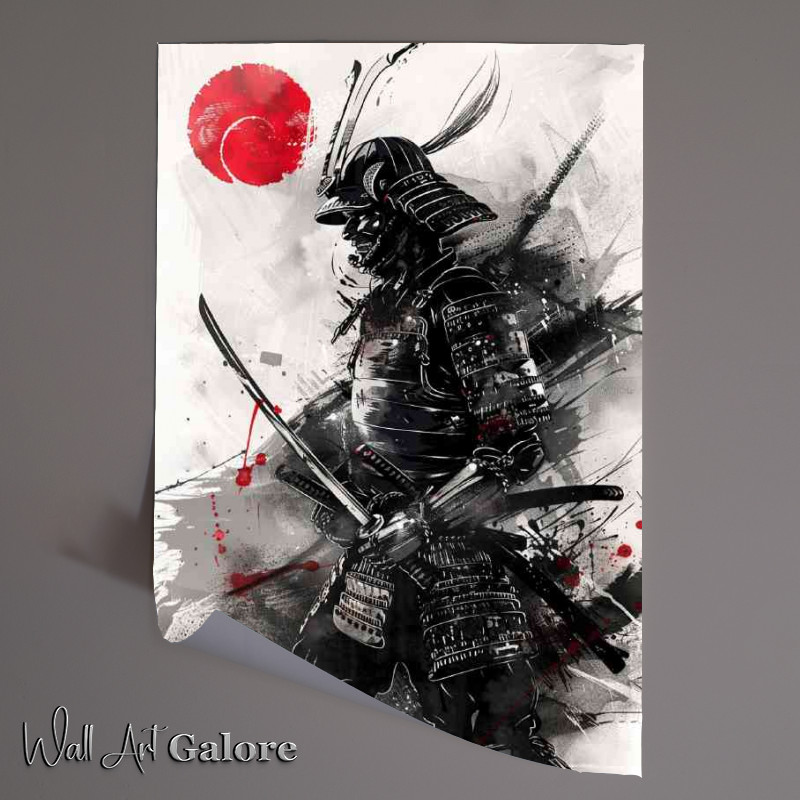 Buy Unframed Poster : (Japanese samurai in armour with katana poster art)