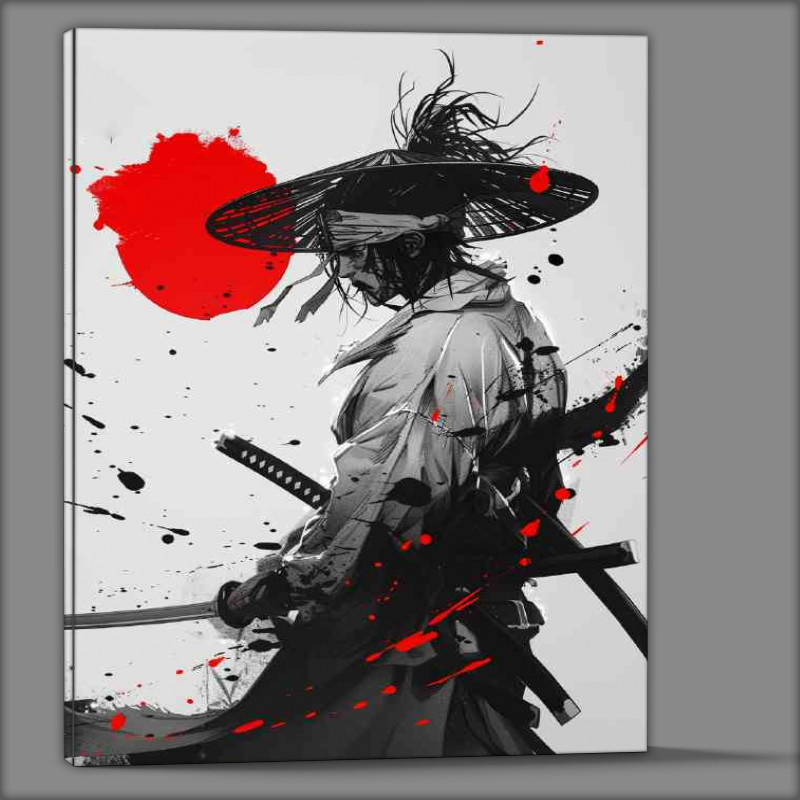 Buy Canvas : (Japanese style Samurai with an Uchiha headband Art)