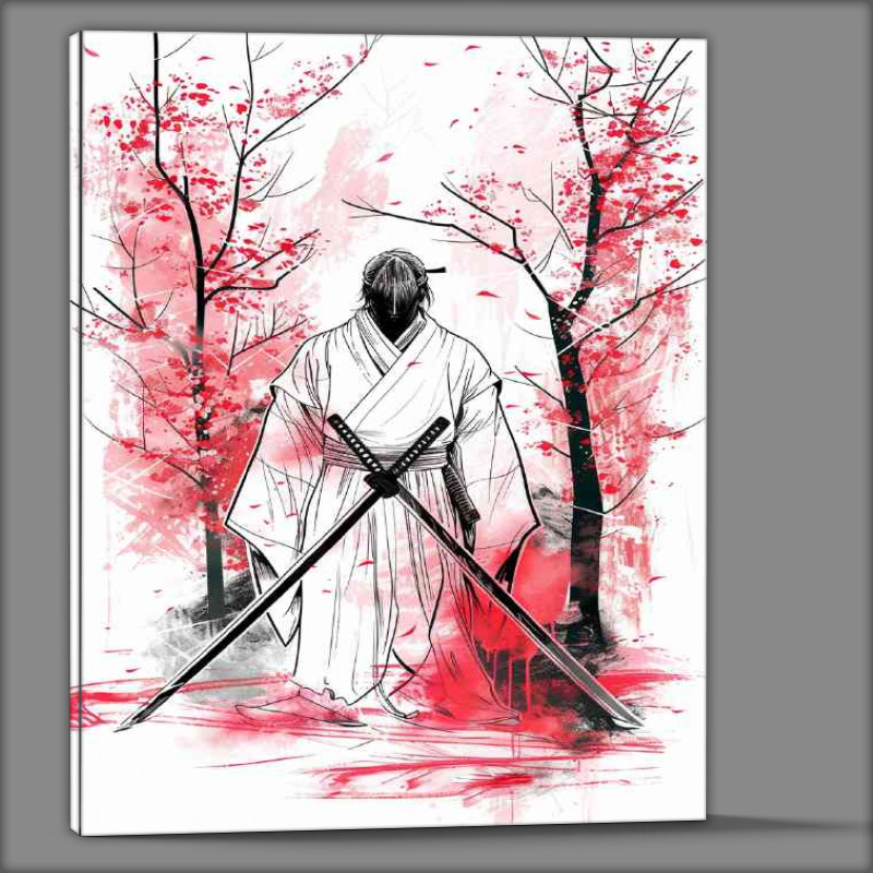 Buy Canvas : (Japanese style drawing of an ancient samurai)