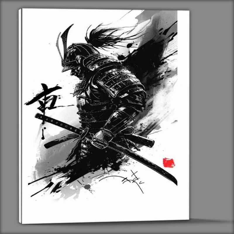 Buy Canvas : (Samurai warrior with sword and armor poster art)
