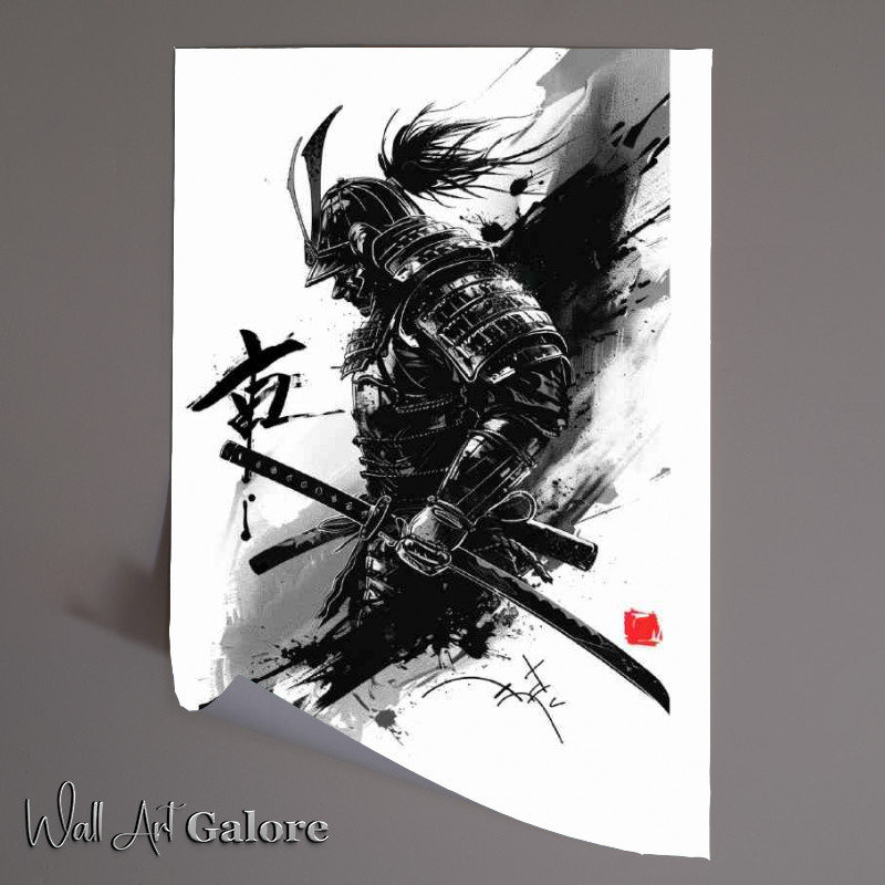 Buy Unframed Poster : (Samurai warrior with sword and armor poster art)