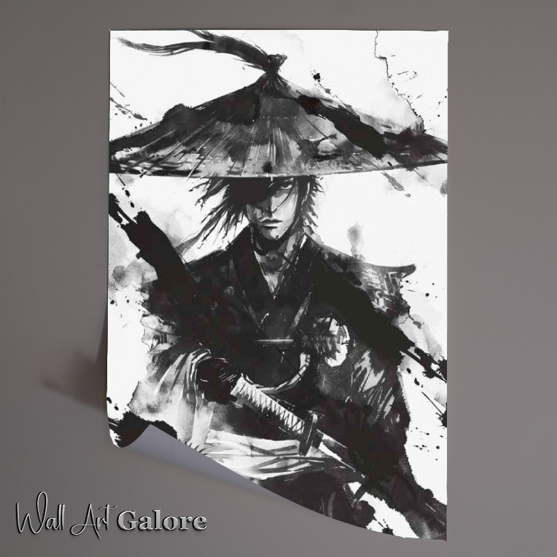 Buy Unframed Poster : (Young Samurai with dark hair and sword)