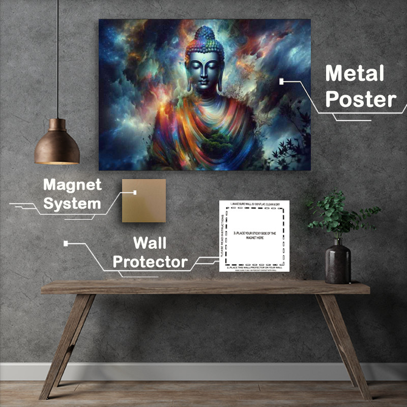 Buy Metal Poster : (tranquil and spirit of Buddha in a modern artistic interpretation)