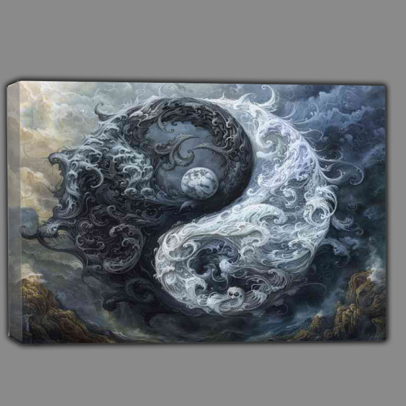 Buy Canvas : (Yin yang symbol with swirly clouds)