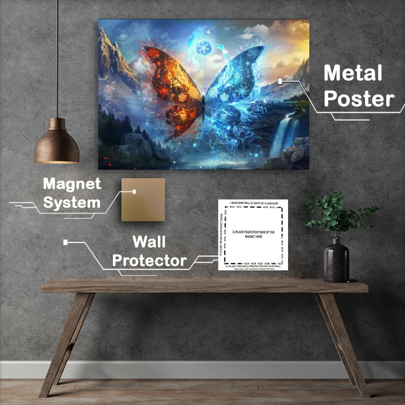 Buy Metal Poster : (Stunning Illustration fantasy butterfly)