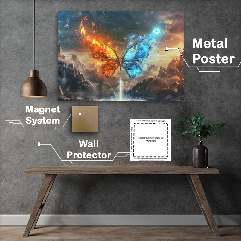 Buy Metal Poster : (Stunning Illustration of an epic fantasy butterfly)