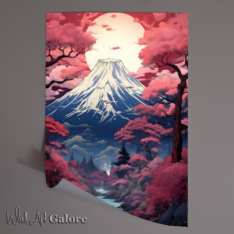 Buy Unframed Poster : (Peak Blossoms mountain views Japanese Sakura Spots)