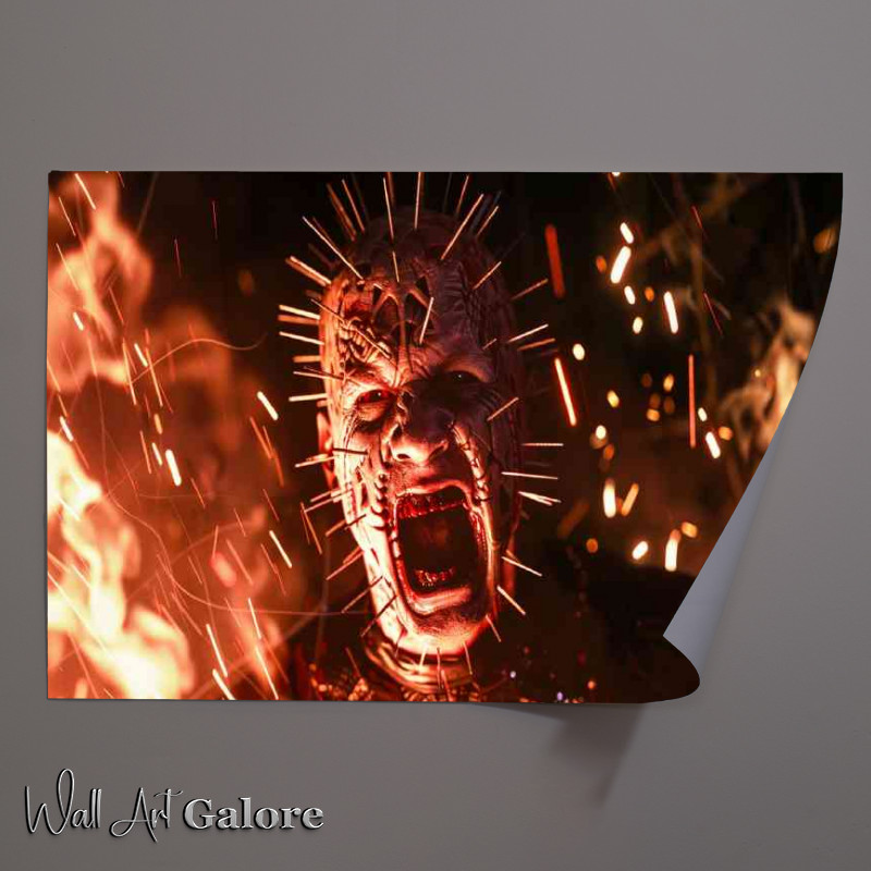 Buy Unframed Poster : (Cinematic movie poster of Hellraisers pinhead screaming)