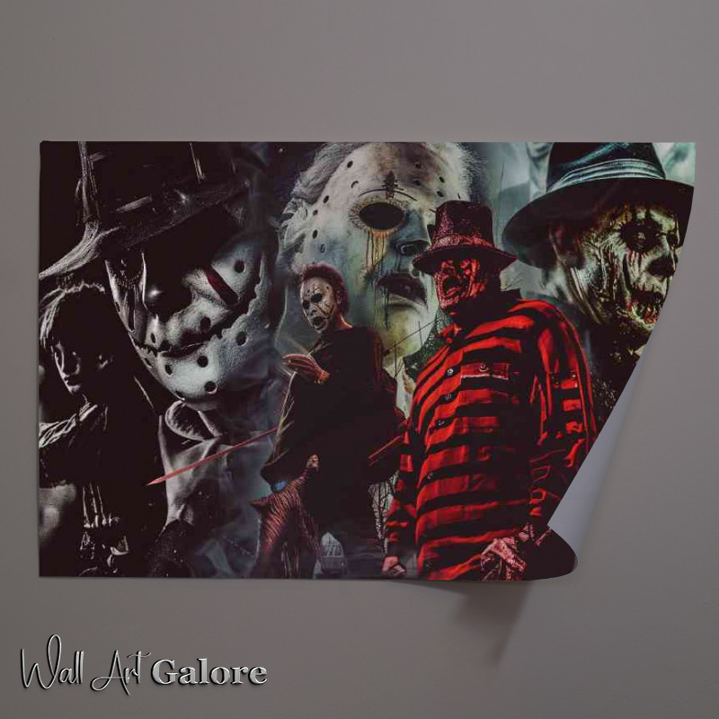 Buy Unframed Poster : (Collage of iconic movie characters including baddass baddies)