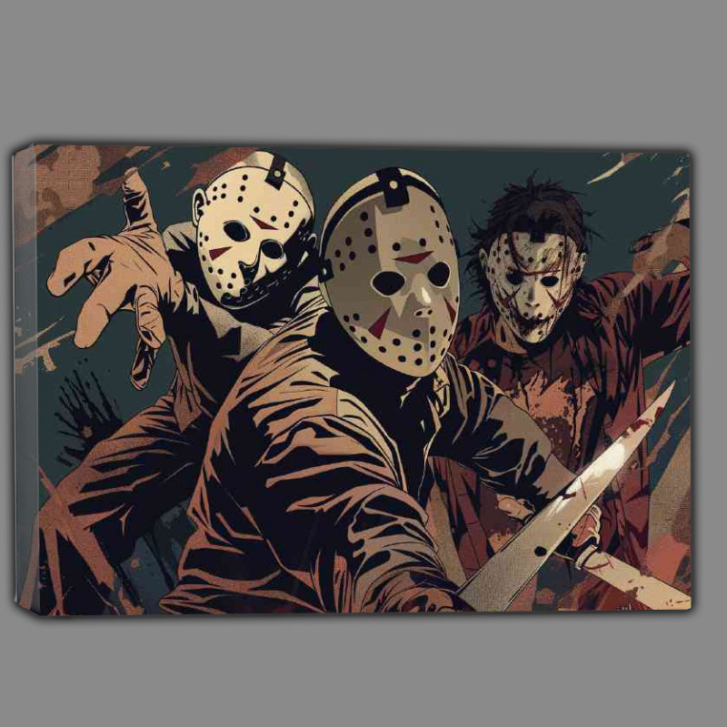 Buy Canvas : (Comic illustration of the famous horror movie)