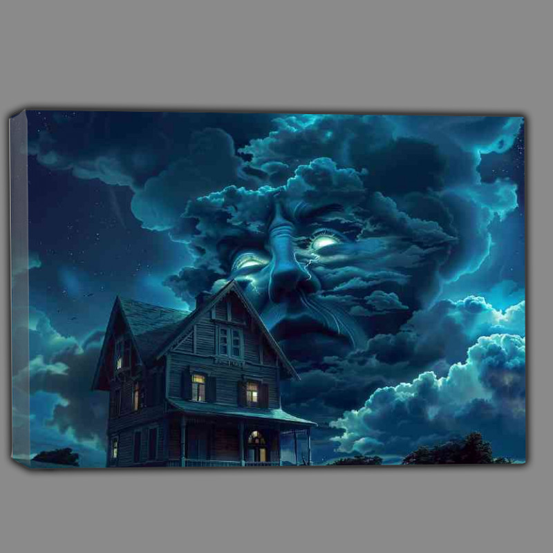 Buy Canvas : (House with an evil ghost face movie)