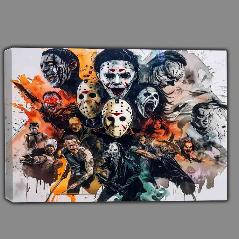 Buy Canvas : (Iconic horror movie characters evil montage)