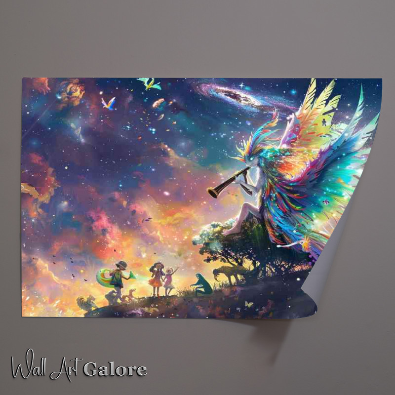 Buy Unframed Poster : (Beautiful fantasy creature with colorful feathers)