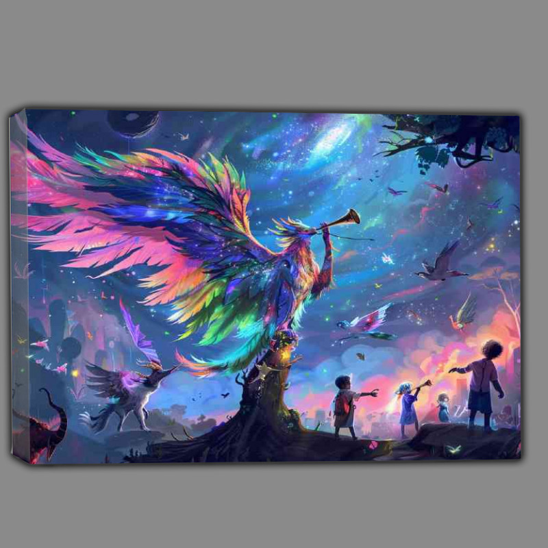 Buy Canvas : (Beautiful fantasy creature with colorful skys)