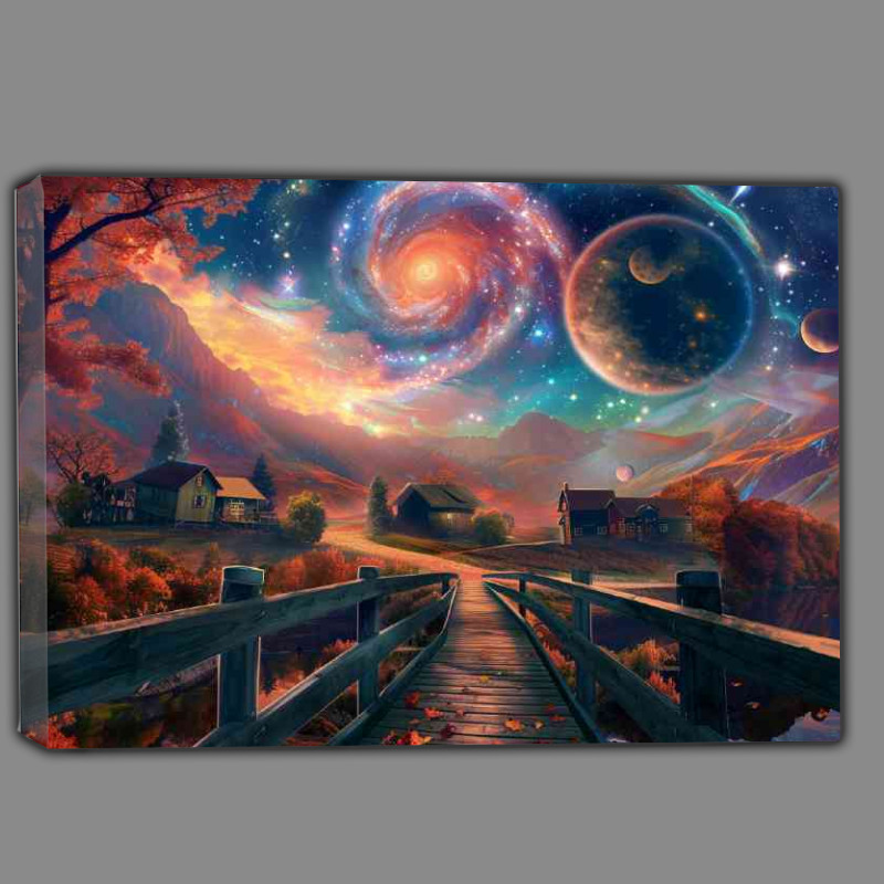 Buy Canvas : (Bridge leading to an otherworldly planets)