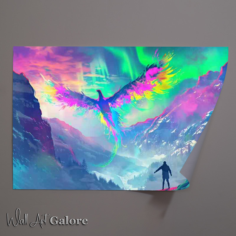 Buy Unframed Poster : (Colorful Phoenix flies in the sky)