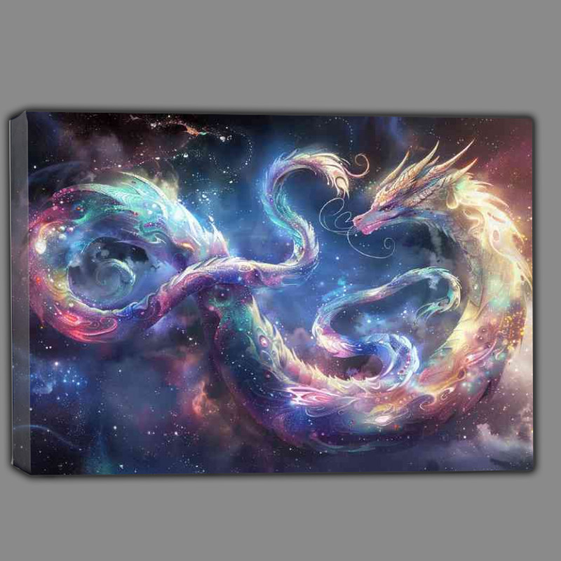 Buy Canvas : (Fantasy dragon made of swirling nebulae fantasy art)