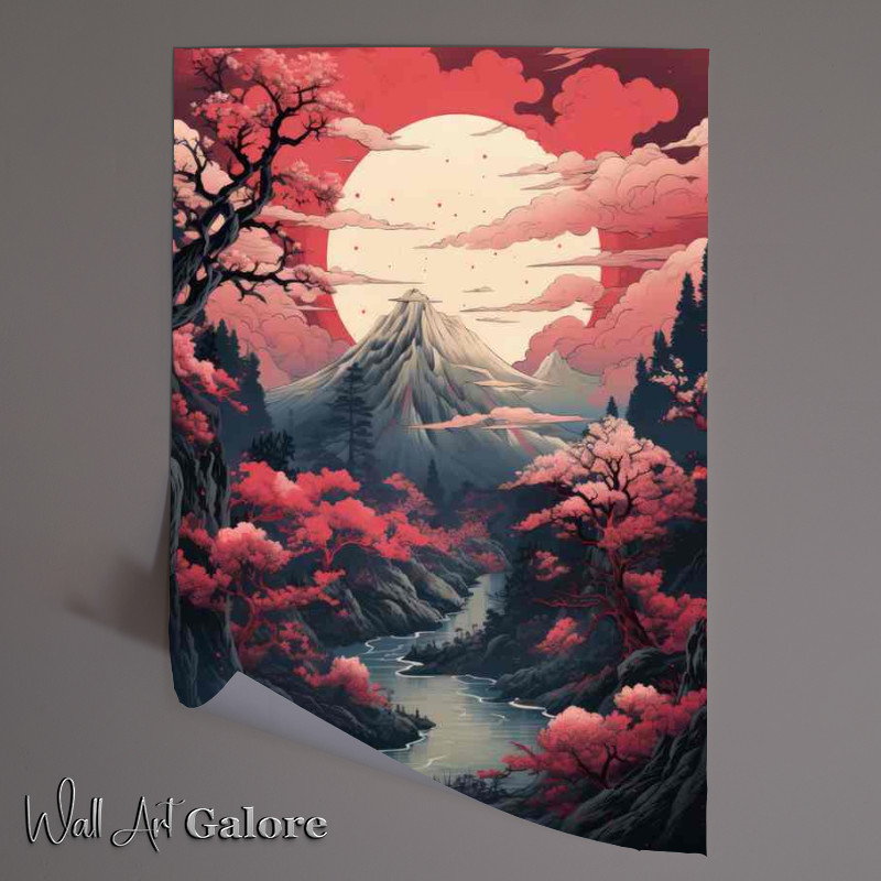 Buy Unframed Poster : (Sakura Sunsets Lakes and Mountains in Japan)