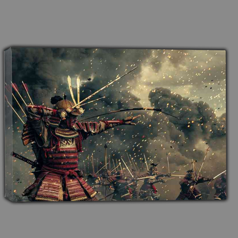 Buy Canvas : (Ancient Japanese warrior in full armor poster)