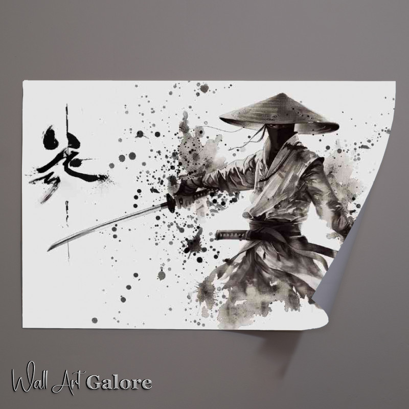 Buy Unframed Poster : (Ink Painting style samurai with katana)