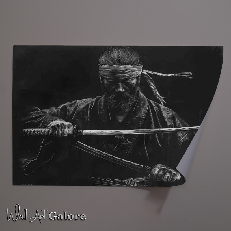 Buy Unframed Poster : (Samurai holding his katanas in both hands poster art)