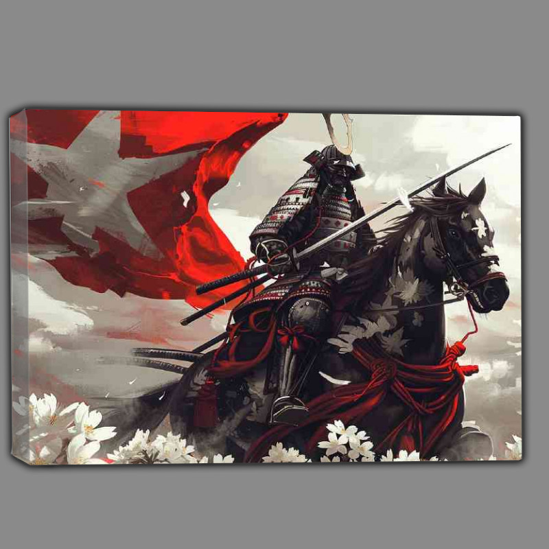 Buy Canvas : (Samurai in full armor on horseback)