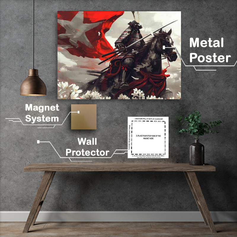 Buy Metal Poster : (Samurai in full armor on horseback)