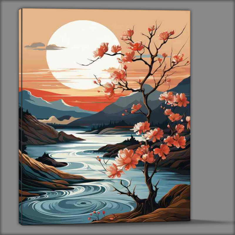 Buy Canvas : (The Natural Wonders of Japan Sakura Mountains and Streams)