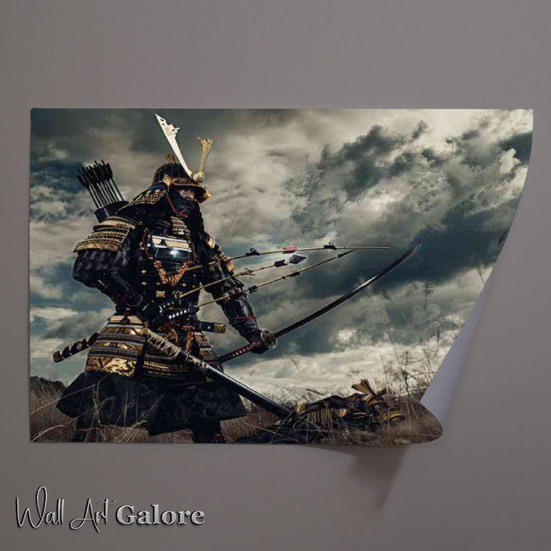 Buy Unframed Poster : (Samurai wearing full armor and holding an arrow)